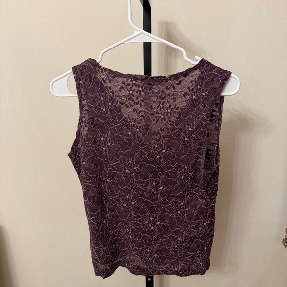 Charlotte Russe Deep Purple Lace V-Neck Blouse - Picture 2 of 3